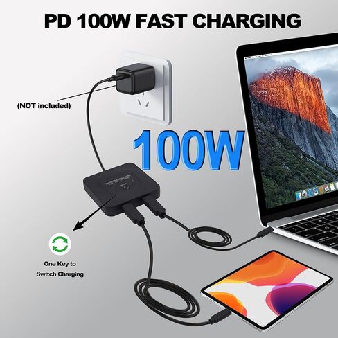 USB-C Switch Splitter ثنائي الاتجاه USB Type C Switch 1 in 2 Out/2 in 1 Out Selector 2 كمبيوتر مشاركة 1 جهاز محول مصدر الفيديو يدعم 8K@60 هرتز بيانات 10 جيجابت في الثانية 100 وات PD شحن للكمبيوتر المحمول والشاشة in Kuwait