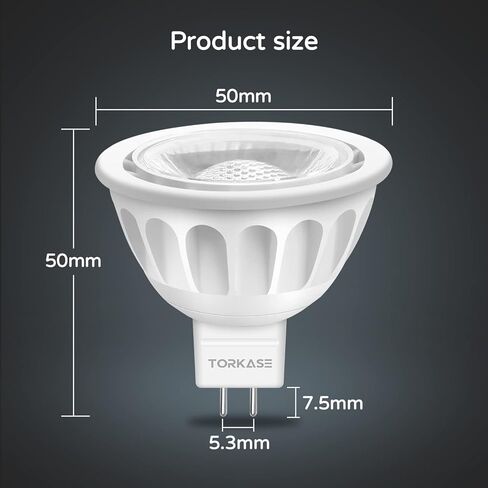 MR16 LED Bulb, 12V 5W(50W Halogen Equivalent), GU5.3 Bi Pin Base, 6000K Daylight White, Non-Dimmable, 40 Degree Spotlight Bulbs, LED MR16 for Indoor/Outdoor Landscape, Recessed, Track Lighting, 6 Pack in Saudi Arabia