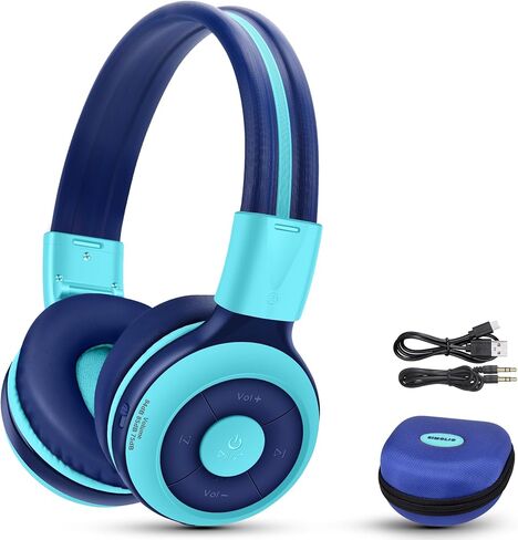 SIMOLIO Kids Bluetooth Headphones, 75/85/94dB Volume Limiter, Wireless Headsets with Mic for Toddler Boys Girls, Share Port, Travel Case, 3.5mm Cord, Bluetooth 6.0 for School Plane Car iPad Tablet in Kuwait