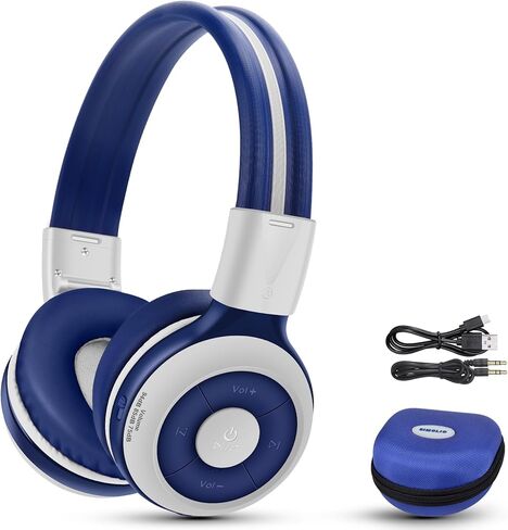 SIMOLIO Kids Bluetooth Headphones, 75/85/94dB Volume Limiter, Wireless Headsets with Mic for Toddler Boys Girls, Share Port, Travel Case, 3.5mm Cord, Bluetooth 6.0 for School Plane Car iPad Tablet in Kuwait