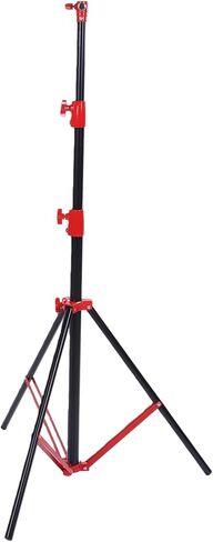 EBTOOLS 3 Section Air Cushioned Light Stand, 9.2ft/280cm, Heavy Duty Stainless Steel Photography Tripod with One Turn Locking Knob, for Studio Lighting Strobe Softbox Camera Flash (Red) in Saudi Arabia