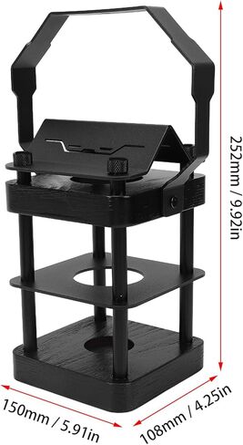 RiToEasysports Camping Light Stand, Lamp Holder with Stainless Steel Beech Wood Base 3 Tier Hollow Design for Outdoor Indoor Tabletop Decor in Kuwait