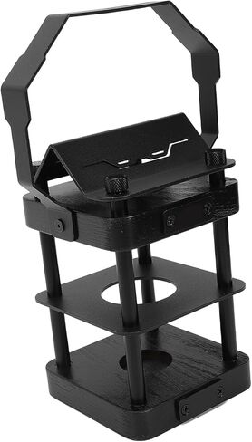 RiToEasysports Camping Light Stand, Lamp Holder with Stainless Steel Beech Wood Base 3 Tier Hollow Design for Outdoor Indoor Tabletop Decor in Kuwait