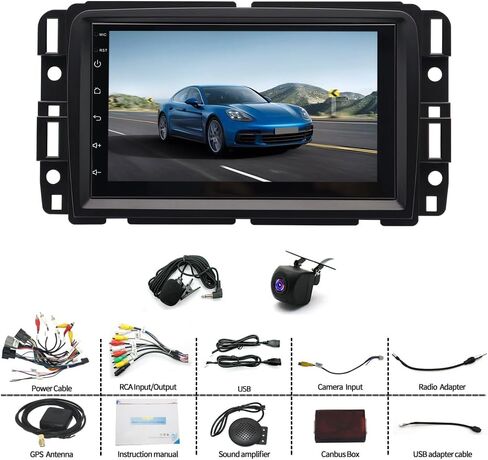 ستيريو راديو السيارة Android 14 لسيارة GMC Acadia 2013-2017، لسيارة شيفروليه ترافيرس 2013-2017، لسيارة Buick Enclave 2013-2017، شاشة ستيريو Carplay مقاس 7 بوصات مع Carplay Android Auto، كاميرا احتياطية بلوتوث GPS، 4+64 جيجا in Kuwait