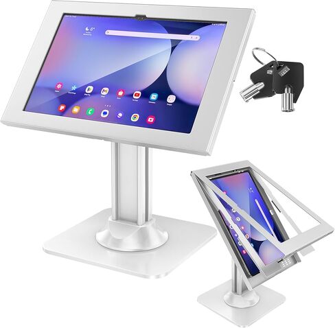 AboveTEK Anti-Theft Tablet Kiosk Stand – Heavy-Duty 10.8 lbs Aluminum Security Mount, 360° Swivel & Lock, Fits Samsung Galaxy Tab S11/S10/S9/S8 Ultra (14.6") for Retail & Business (Black) in Kuwait