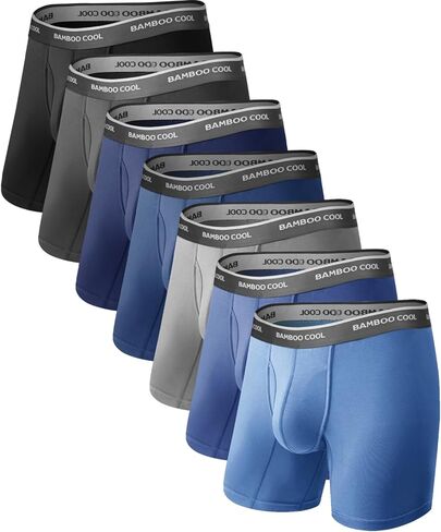 BAMBOO COOL Men's Ultra-Soft Breathable Boxer Briefs - Moisture Wicking Underwear | Comfort Fit, Tagless in Saudi Arabia