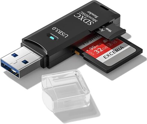 USB 3.0 Micro SD Card Reader, 5Gbps SD Card Reader to USB Adapter, 2-in-1 Micro Sd Cards Adapter for SDXC, SDHC, MMC, RS-MMC, Micro SDXC, Micro SD, Micro SDHC and UHS-I Cards in Kuwait
