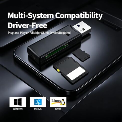 USB 3.0 Micro SD Card Reader, 5Gbps SD Card Reader to USB Adapter, 2-in-1 Micro Sd Cards Adapter for SDXC, SDHC, MMC, RS-MMC, Micro SDXC, Micro SD, Micro SDHC and UHS-I Cards in Kuwait