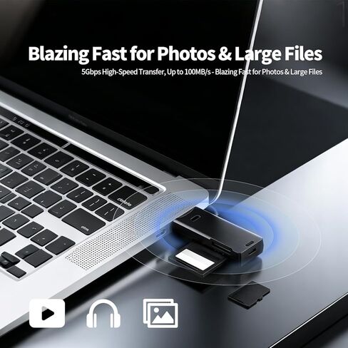 USB 3.0 Micro SD Card Reader, 5Gbps SD Card Reader to USB Adapter, 2-in-1 Micro Sd Cards Adapter for SDXC, SDHC, MMC, RS-MMC, Micro SDXC, Micro SD, Micro SDHC and UHS-I Cards in Kuwait