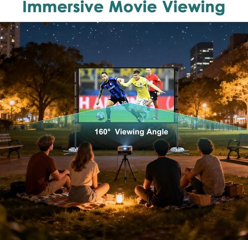 شاشة عرض خارجية مقاس 120 بوصة مع حامل، شاشة أفلام داخلية محمولة قابلة للطي 16:9 HD 160 درجة شاشة عرض مزدوجة الجوانب مناسبة للمسرح المنزلي والفناء الخلفي والحفلات والتخييم in Kuwait