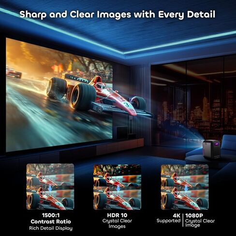 [Bundle] NothingProjector Seamless Lenticular ALR Screen 132" + Portable Google TV Projector with WiFi Bluetooth 1080P 4K Supported in Kuwait