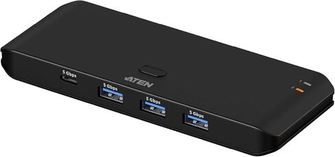 ATEN Essentials US4324 2 x 4 USB 3.2 Gen 1 Sharing Switch, Share 4 USB Peripherals Between Two Computers, 5 Gbps, Quick Switch, Compact, Remote Port Selector, Windows, macOS, MacBook, PC, Plug & Play in Kuwait