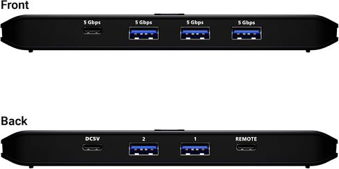 ATEN Essentials US4324 2 x 4 USB 3.2 Gen 1 Sharing Switch, Share 4 USB Peripherals Between Two Computers, 5 Gbps, Quick Switch, Compact, Remote Port Selector, Windows, macOS, MacBook, PC, Plug & Play in Kuwait