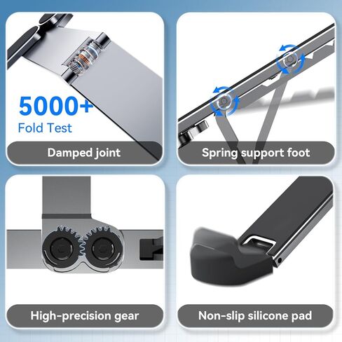 ICE COOREL Portable Laptop Stand, Foldable Laptop Riser for Desk, 6-Level Adjustable Ergonomic Computer Stand, Premium Aluminum Alloy Notebook Holder Compatible with 10-17 Inch Laptops & Tablets in Kuwait