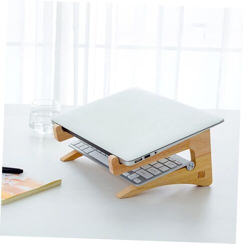 Notebook Computer Stand Ergonomic Laptop Riser for Heat Dissipation Wooden Keyboard Holder for Desk Height Easy to Assemble for Home Office Use in Kuwait