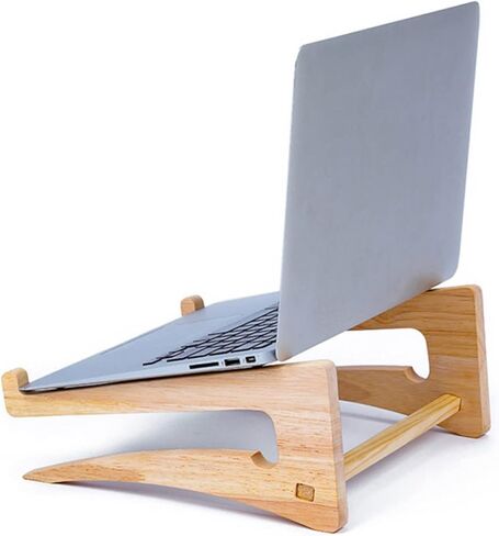 Notebook Computer Stand Ergonomic Laptop Riser for Heat Dissipation Wooden Keyboard Holder for Desk Height Easy to Assemble for Home Office Use in Kuwait