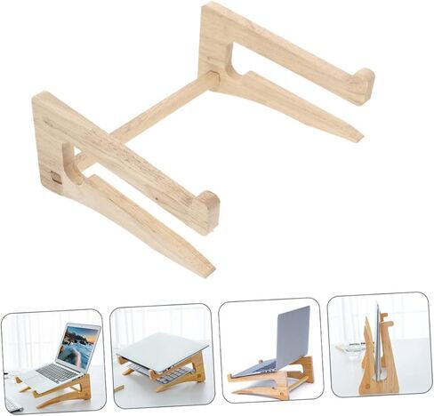 Notebook Computer Stand Ergonomic Laptop Riser for Heat Dissipation Wooden Keyboard Holder for Desk Height Easy to Assemble for Home Office Use in Kuwait