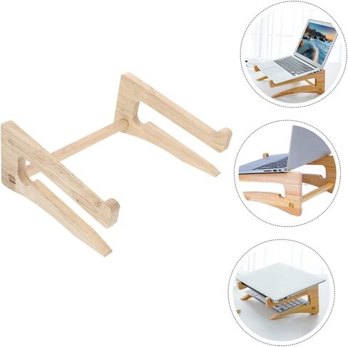 Notebook Computer Stand Ergonomic Laptop Riser for Heat Dissipation Wooden Keyboard Holder for Desk Height Easy to Assemble for Home Office Use in Kuwait