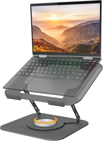 Adjustable Laptop Stand for Desk, Laptop Riser with 360 Rotating Base, Ergonomic Laptop Holder for Desk, Foldable Portable for Office & Home Compatible with MacBook Air Pro, Dell, HP (10-17.3'') in Kuwait