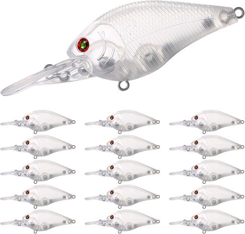 20pcs/25pcs Fishing Blanks Lures Kit Fishing Topwater Unpainted Swimbait Unpainted Crankbaits Hard Baits DIY Lure for Bass Salmon Trout Saltwater and Freshwater in Saudi Arabia