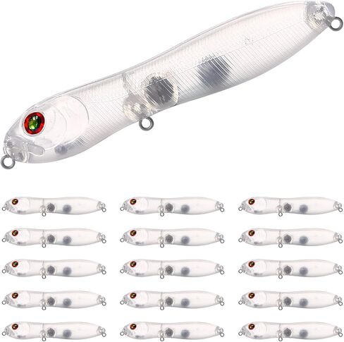 20pcs/25pcs Fishing Blanks Lures Kit Fishing Topwater Unpainted Swimbait Unpainted Crankbaits Hard Baits DIY Lure for Bass Salmon Trout Saltwater and Freshwater in Saudi Arabia