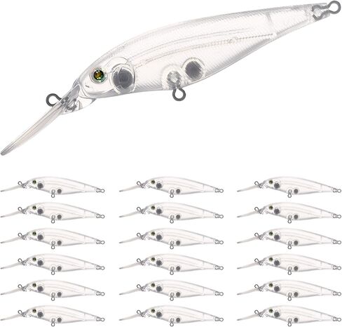 20pcs/25pcs Fishing Blanks Lures Kit Fishing Topwater Unpainted Swimbait Unpainted Crankbaits Hard Baits DIY Lure for Bass Salmon Trout Saltwater and Freshwater in Saudi Arabia