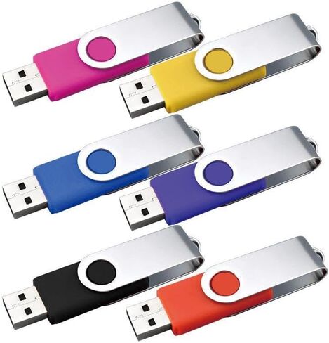 4GB USB 2.0 Flash Drive, Swivel Thumb Drives Jump Drive Memory Stick Pen Drive with Keychain Hole for PC Laptop Data Storage & Backup, Color Random in Kuwait