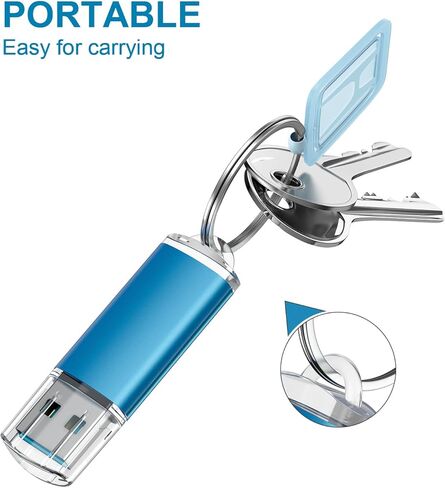 8GB 2PCS Flash Drive USB 2.0 Flash Drive Thumb Drive Jump Drives Keychain Memory Stick-Blue in Kuwait