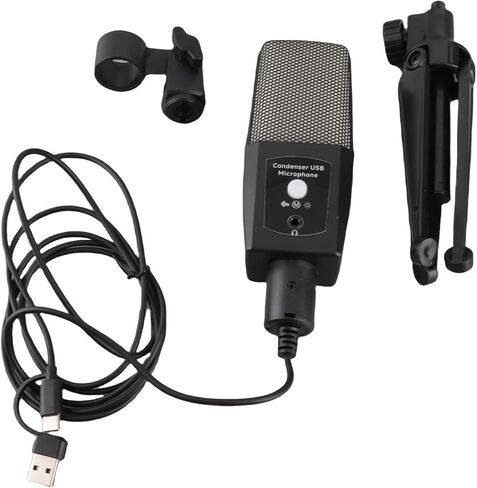 Zunate Gaming USB Microphone for PC, RGB Condenser Computer Mic with Tripod Stand for Streaming and Podcasting Featuring Type C and USB A Dual Interface Inputs in Kuwait