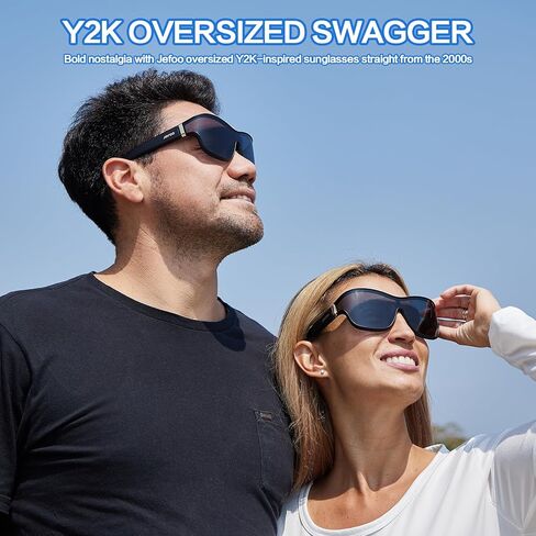 Jefoo Fit Over Glasses نظارات شمسية رياضية مستقطبة كبيرة الحجم للنساء والرجال نظارات شمسية عصرية ريترو حماية من الأشعة فوق البنفسجية 400 in Kuwait