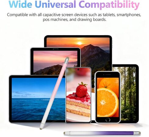 عبوة من قلمين عاليي الحساسية لشاشات اللمس - أقلام دقيقة مزدوجة الرأس لأجهزة iPad وiPhone وAndroid والأجهزة اللوحية (بنفسجي + وردي) in Kuwait