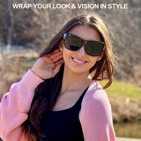 Jefoo Fit Over Glasses نظارات شمسية رياضية مستقطبة كبيرة الحجم للنساء والرجال نظارات شمسية عصرية ريترو حماية من الأشعة فوق البنفسجية 400 in Kuwait