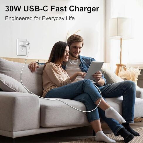 USB C Charger Fast Charging for iPhone 15/16 with 3FT Charging Cord, 30W Wall Fast Charger Adapter with 3ft Type C to C Cable for iPhone 16/16 Pro/15 Plus/15 Pro/15 Pro Max/iPad Pro/Air/Samsung in Kuwait