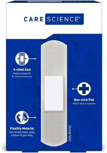 Care Science Sheer Adhesive Bandages, 40ct Assorted Sizes | Comfortable Non-Stick Pad Cushion, Helps Prevent Infection, First Aid & Wound Care Protection for All Skin Types in Saudi Arabia