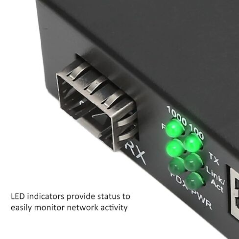 SFP to RJ45 Fiber Media Converter,Fiber to Ethernet Converter 10 100 1000Base TX to 1000Base FX Multimode Fiber Converter Supports Automatic MDI MDIX in Kuwait