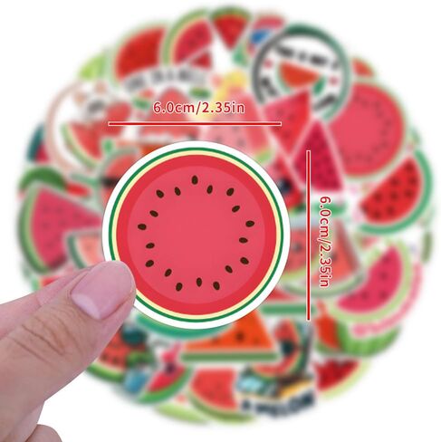50PCs Watermelon Stickers Pack,Vinyl Fruit Stickers for Hydro Flask, Laptop, Water Bottle, Kids, Toddlers, Teens, Girls, Guitar, Skateboard, Scrapbook, Journal Party Favors(Watermelons) in Kuwait