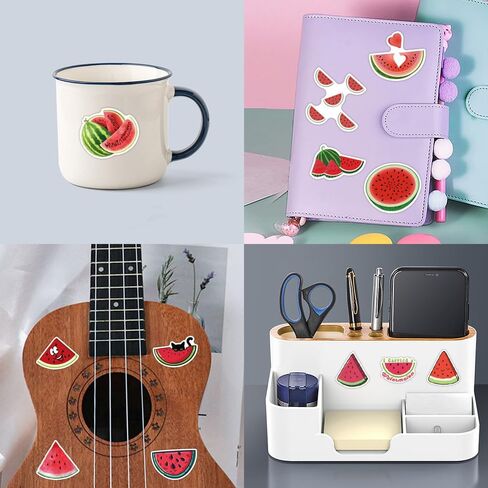 50PCs Watermelon Stickers Pack,Vinyl Fruit Stickers for Hydro Flask, Laptop, Water Bottle, Kids, Toddlers, Teens, Girls, Guitar, Skateboard, Scrapbook, Journal Party Favors(Watermelons) in Kuwait