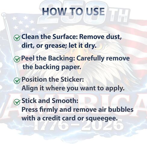 18 Pcs USA 250th Anniversary Stickers, Waterproof Vinyl Decals, 1776 2026 Eagle and Statue of Liberty Designs, Car Window Laptop Water Bottle, Gifts for Adults Teens in Kuwait