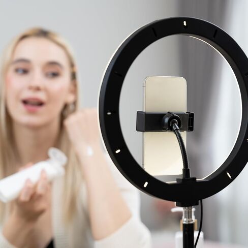 Universal Phone Holder for Ring Light, Ring Light Phone Holder 1/4" and Hot Shoe Adapter Flexible Phones Mount for Rings Lighting and Tripod in Kuwait