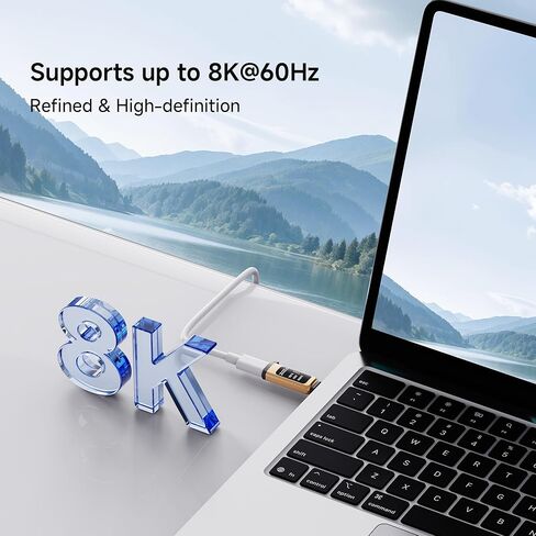 محول موسع USB C من pzoz مع شاشة LED، 240 واط من النوع C ذكر إلى أنثى، نقل بيانات بسرعة 40 جيجابت في الثانية، فيديو 8k@60 هرتز، متوافق مع MacBook وiPad وThunderbolt 4/3 in Kuwait