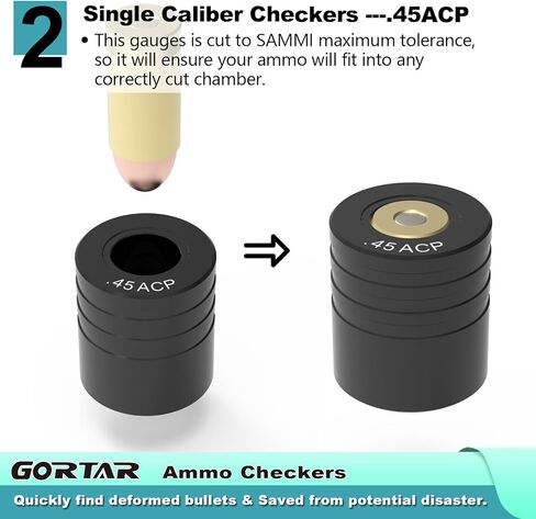 مقياس خرطوشة مدقق الذخيرة من GORTAR لإعادة التحميل (9 مم و45ACP و38SPL) in Kuwait