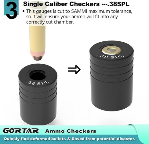 مقياس خرطوشة مدقق الذخيرة من GORTAR لإعادة التحميل (9 مم و45ACP و38SPL) in Kuwait