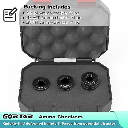 مقياس خرطوشة مدقق الذخيرة من GORTAR لإعادة التحميل (9 مم و45ACP و38SPL) in Kuwait