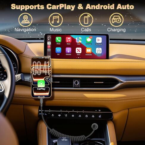 USB A to USB C Coiled CarPlay Cable [2-Pack, 3ft], Auto Coiled Retractable iPhone Car Cord Retractable Fast Charge Cord for Car, Compatible with iPhone 17/16/15 Plus/Pro/Pro Max/Samsung Galaxy S23 in Kuwait