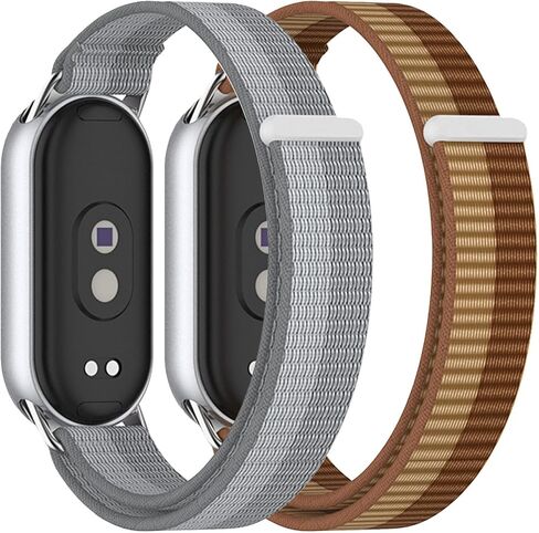 عبوتان من الأشرطة المتوافقة مع حزام Xiaomi Smart Band 10/9/8، حزام بديل منسوج مزدوج الطبقة قابل للتعديل وقابل للتنفس مع حلقة إغلاق، سوار معصم ناعم خفيف الوزن للنساء والرجال in Kuwait