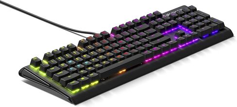 لوحة مفاتيح الألعاب الميكانيكية SteelSeries Apex M750 RGB - إطار من الألومنيوم - إضاءة خلفية LED RGB - مفتاح خطي وهادئ - إشعارات Discord (متجددة) in Kuwait