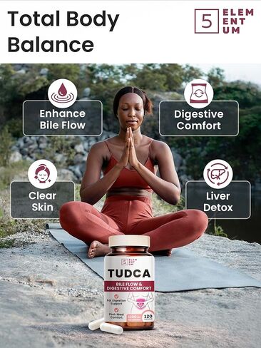 TUDCA Supplement 1200mg – Premium Bile Salts & Tauroursodeoxycholic Acid for Fat Digestion – Liver & Gallbladder Support for Women, Post-Meal Comfort – 120 Capsules in Saudi Arabia