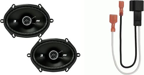 KICKER Speakers 6X8 inch for Ford F-150 1999-2014 Upgrade Kit - 2 Pack of DS Series with Harness, Coaxial Car Audio Front or Rear Door Speaker 43DSC6804 in Kuwait