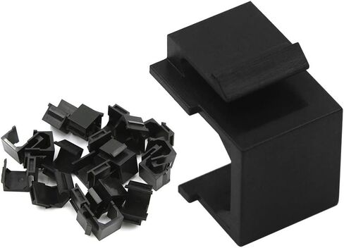 حزمة VCE مكونة من 20 حزمة من مقبس Keystone فارغة باللون الأسود مع 25 حزمة من وصلات توصيل CAT6 RJ45 Keystone Jack المضمنة باللون الأبيض in Kuwait
