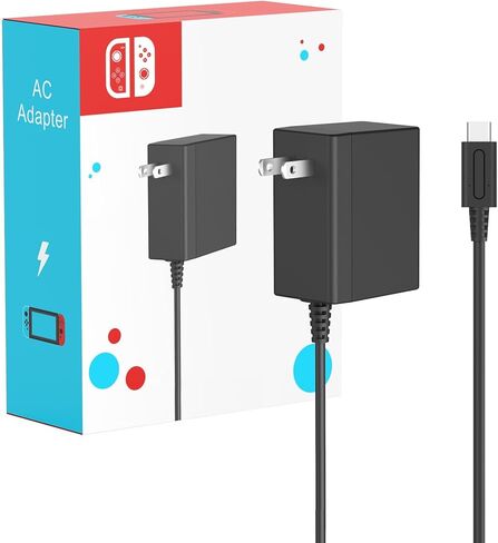 Charger for Nintendo Switch with 5FT Charging Cable, AC Power Supply Adapter for Nintendo Switch/LITE/OLED Work as Original Charger, Support Switch TV Dock Mode Output 15V2.6A USB C Chargers in Kuwait